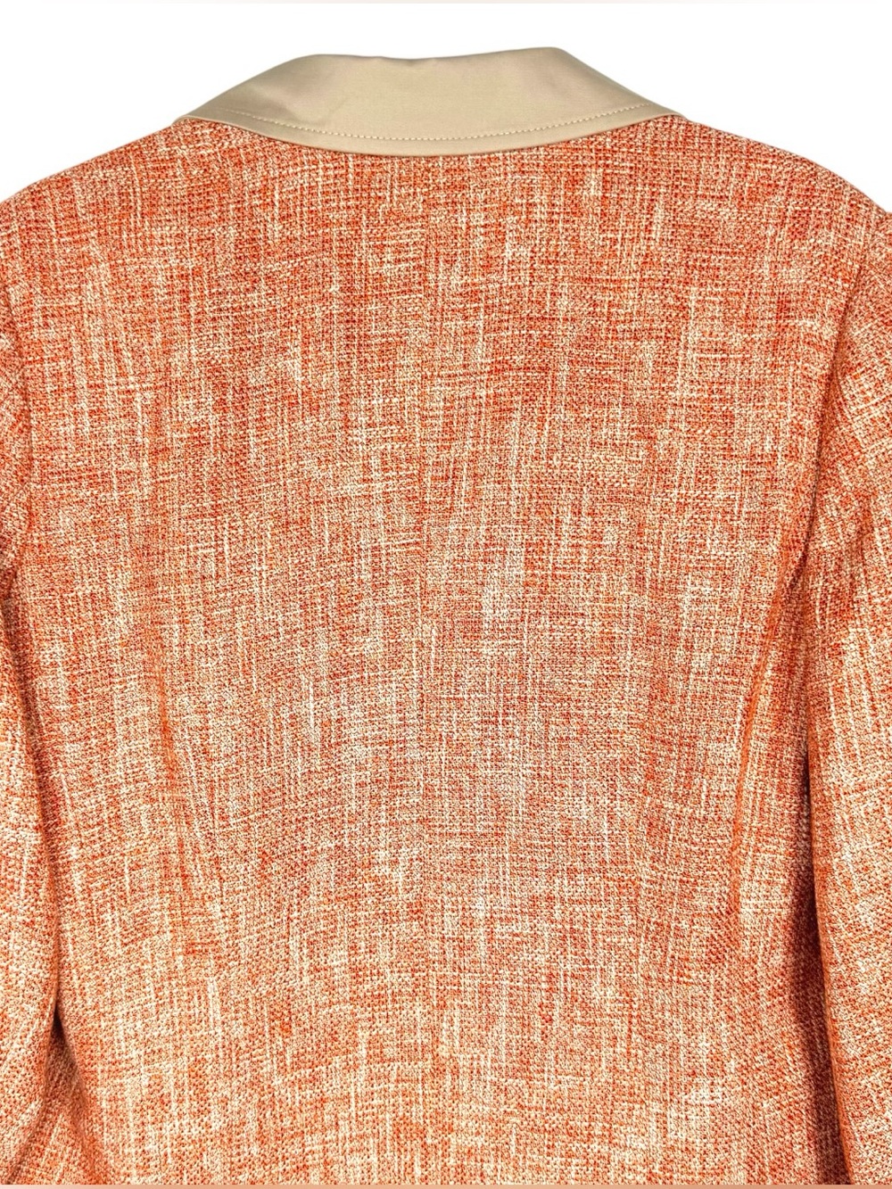 NWT Pendleton Coral Orange Tweed Blazer Jacket Size 16 Beige Trim - Picture 6 of 12